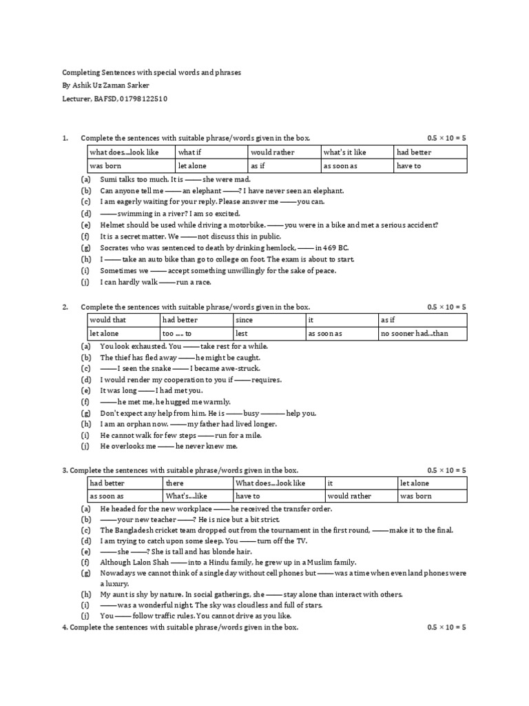 Special Words and Phrases | PDF
