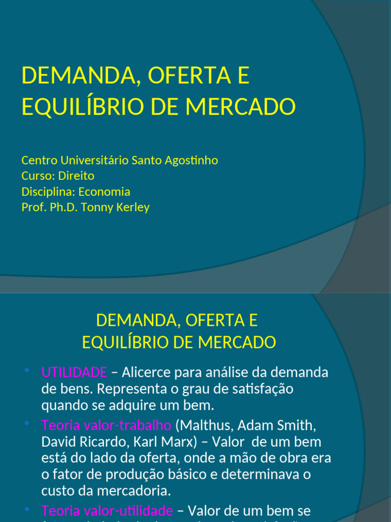 Demanda, Oferta e Equilibrio de Mercado | PDF | Demanda | Oferta e procura