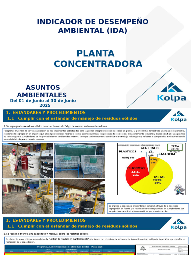 Desempeño Ambiental en Planta Concentradora | PDF | Residuos | Entorno ...
