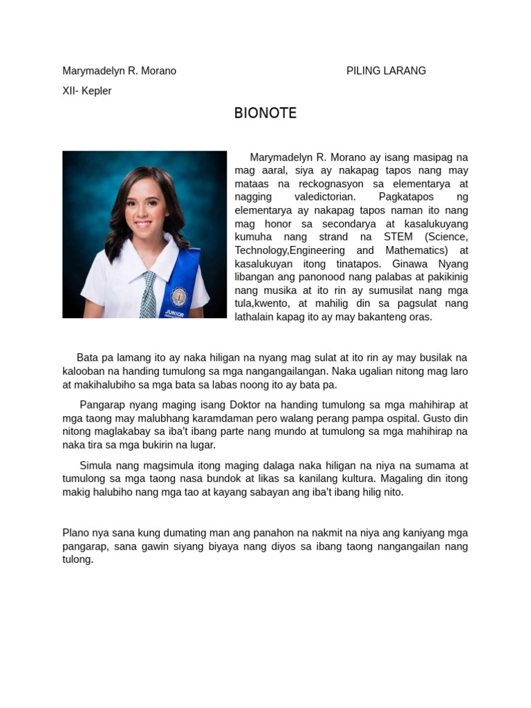 Bio Note | PDF