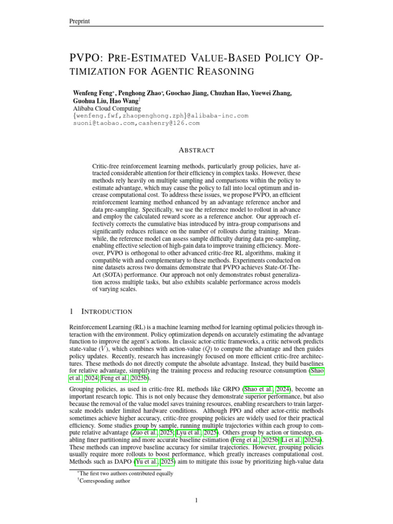 PVPO: Efficient Policy Optimization in RL | PDF | Applied Mathematics ...