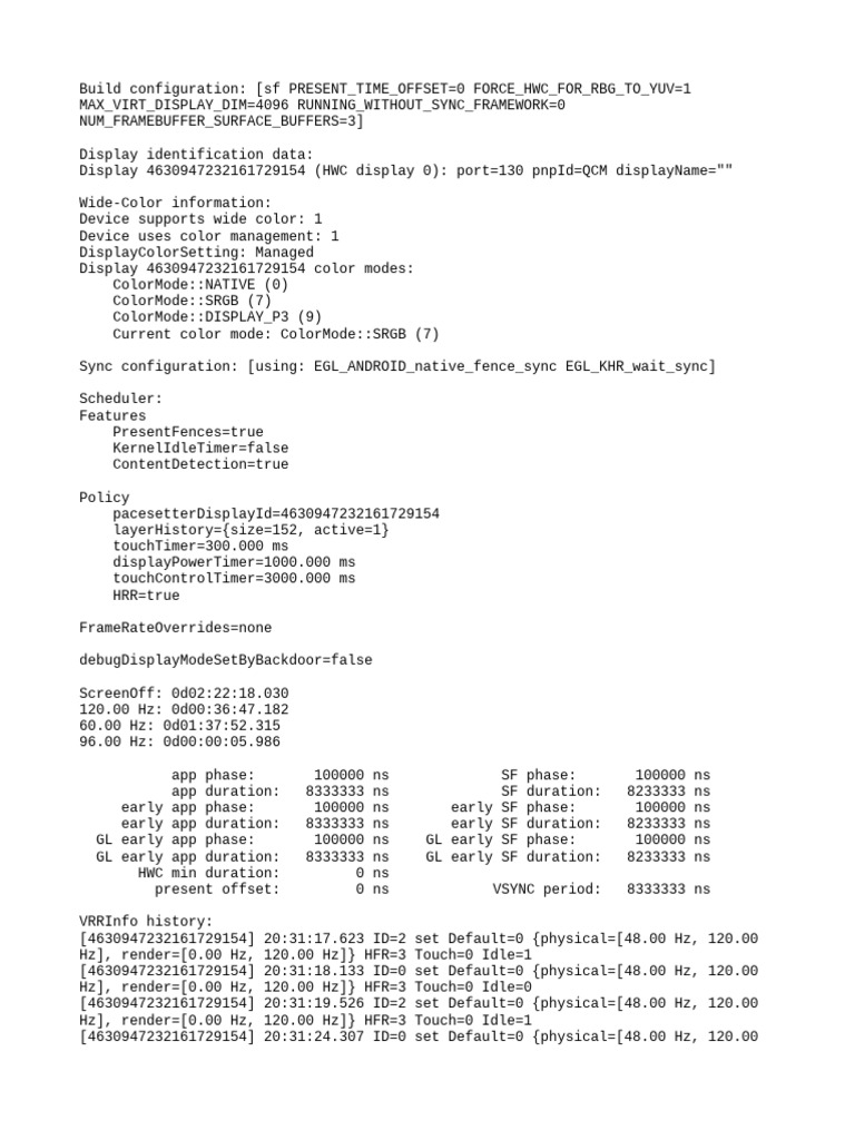 Display Configuration and Performance Data | PDF | Computer Science ...