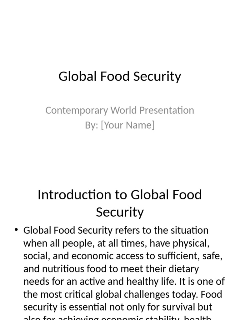 Understanding Global Food Security Issues | PDF | Food Security | Hunger