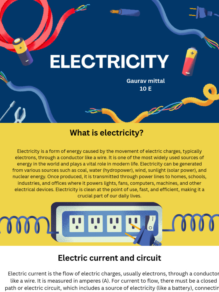 Current, Resistance, and Voltage Education Presentation in Dark Blue ...