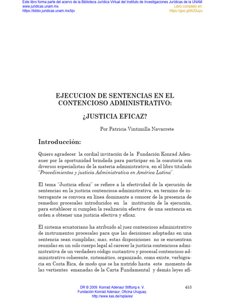 Ejecución de Sentencias en El Contencioso Administrativo | PDF ...