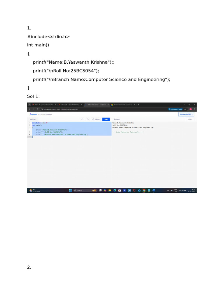 C Programming Solutions and Examples | PDF