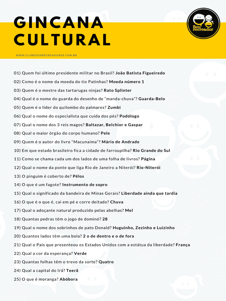 Perguntas e Respostas da Gincana | PDF
