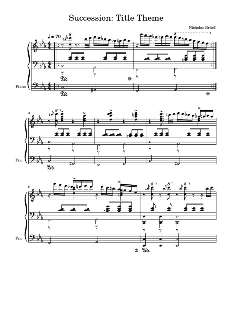 Succession Theme Piano Sheet Music | PDF