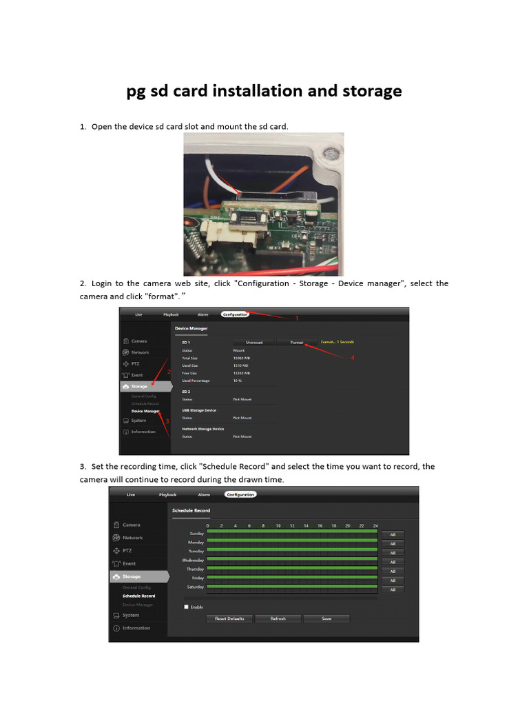 SD Card Installation and Storage | PDF