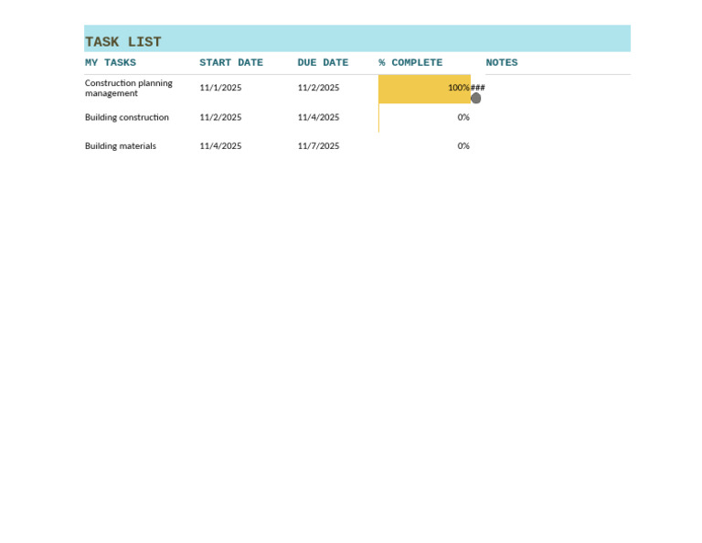 Construction Task Management List | PDF