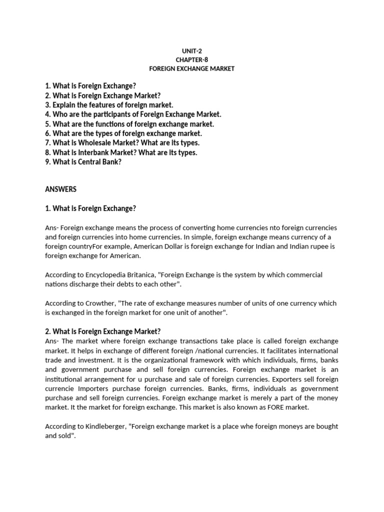 Overview of the Foreign Exchange Market | PDF | Foreign Exchange Market ...
