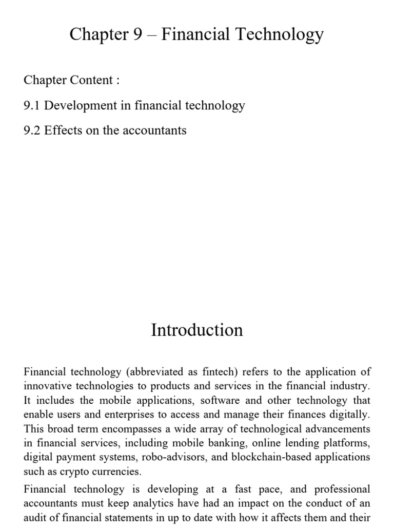 Chapter 9 - Financial Technology | PDF | Cloud Computing | Analytics