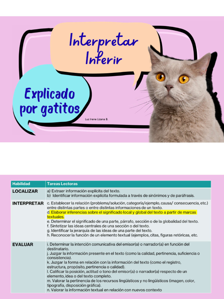Inferir e Interpretar en Textos | PDF