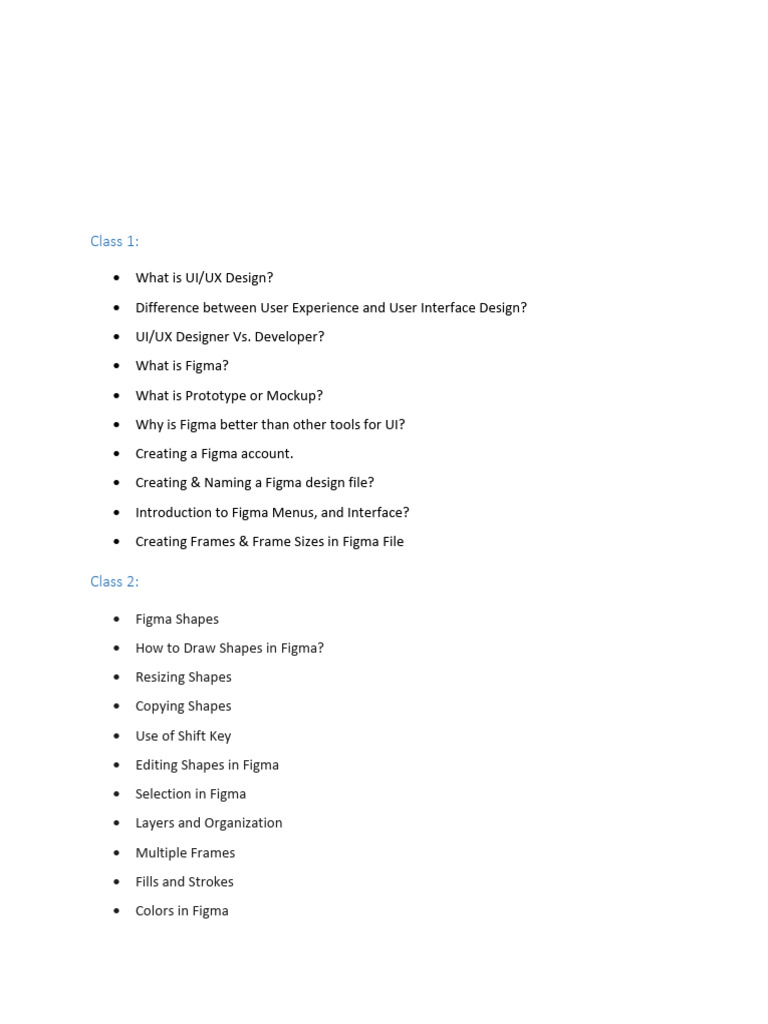 Figma UI/UX Design Course Overview | PDF | Design | Software