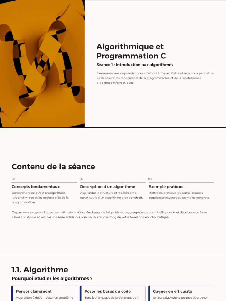 Introduction à l'algorithmique en C | PDF | Programmation informatique ...