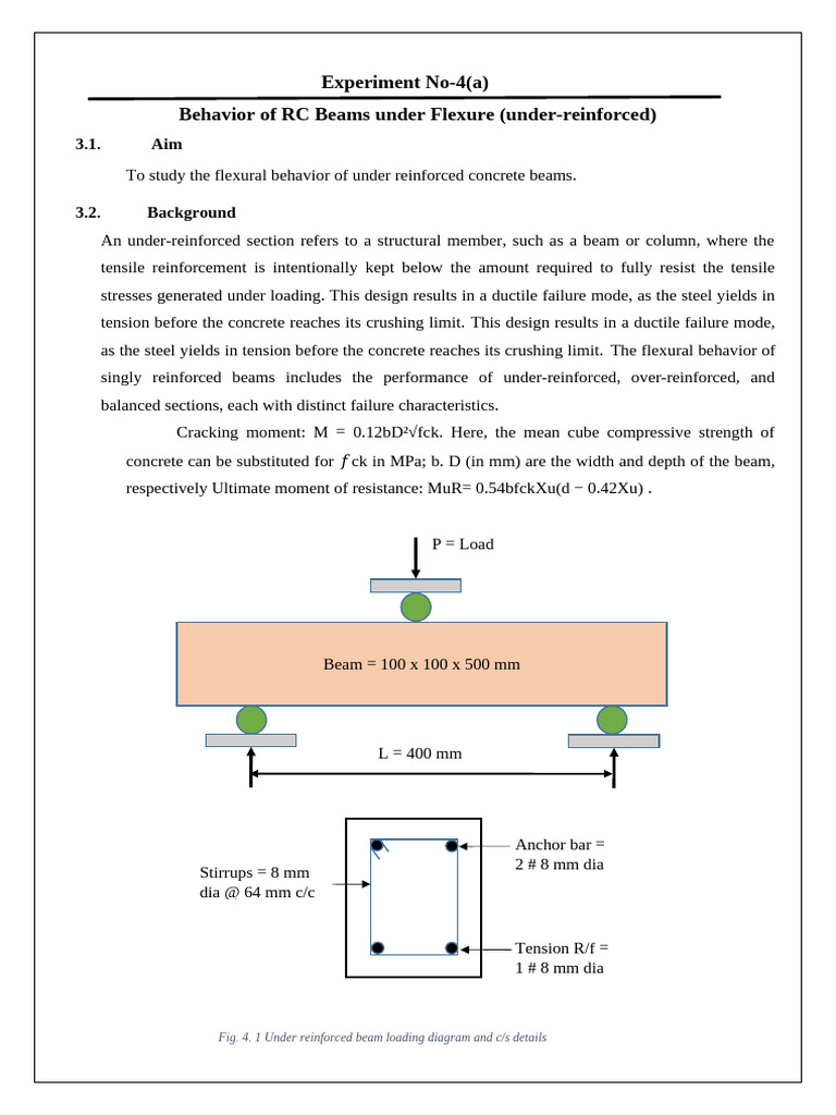 Flexural Behavior of Under-Reinforced Beams | PDF | Bending | Beam ...