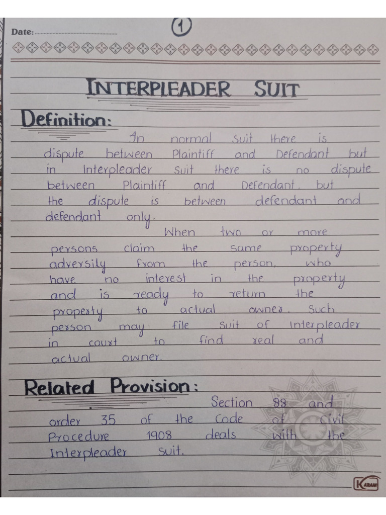 Interpleader Suit | PDF