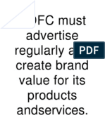 HDFC Must Advertise Regularly and Create Brand Value For Its Products Andservices