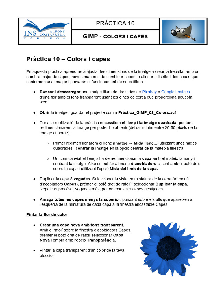 Pràctica 10 - Colors i Capes | PDF