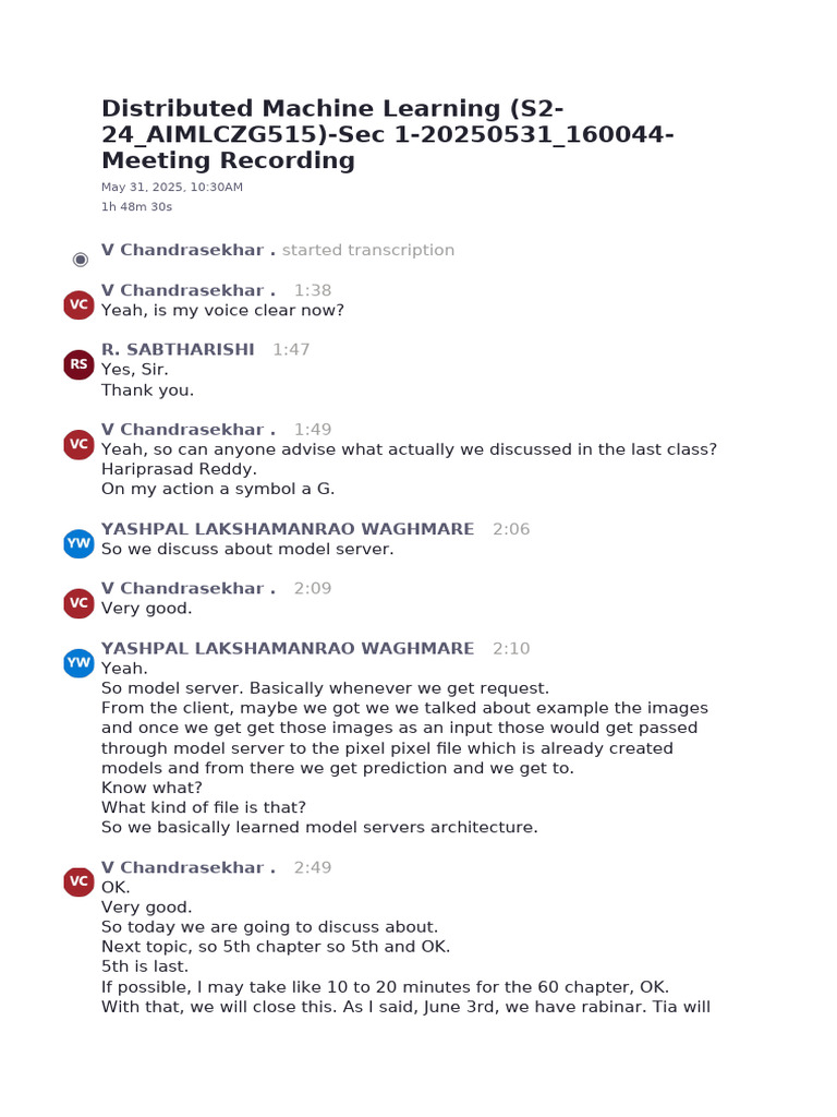 Distributed Machine Learning Meeting Recap | PDF | Statistical ...
