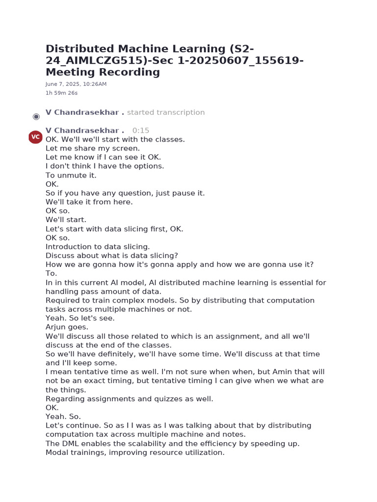 Distributed Machine Learning (S2-24 - AIMLCZG515) - Sec 1 - 6 | PDF ...
