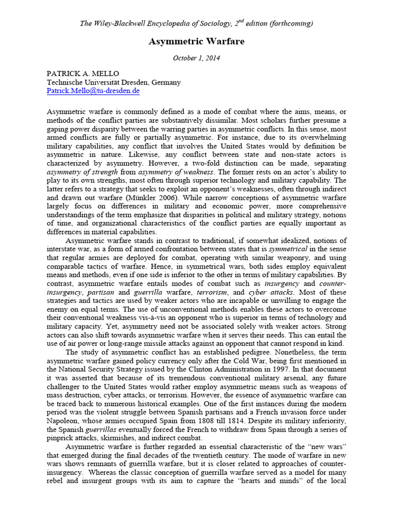 Understanding Asymmetric Warfare | PDF | Insurgency | Guerrilla Warfare