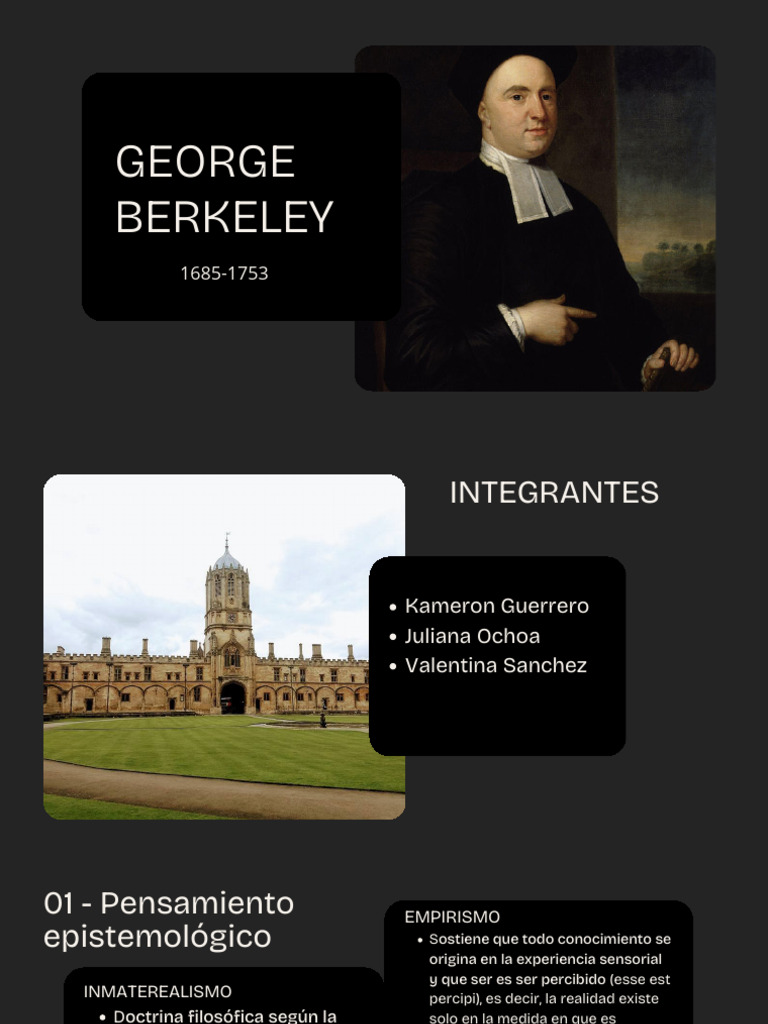 Presentación George Berkeley | PDF | Filosofía contemporánea | Teorías ...