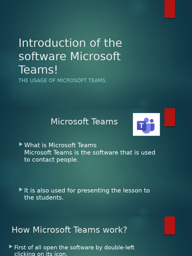 Introduction of The Software Microsoft Teams! | PDF