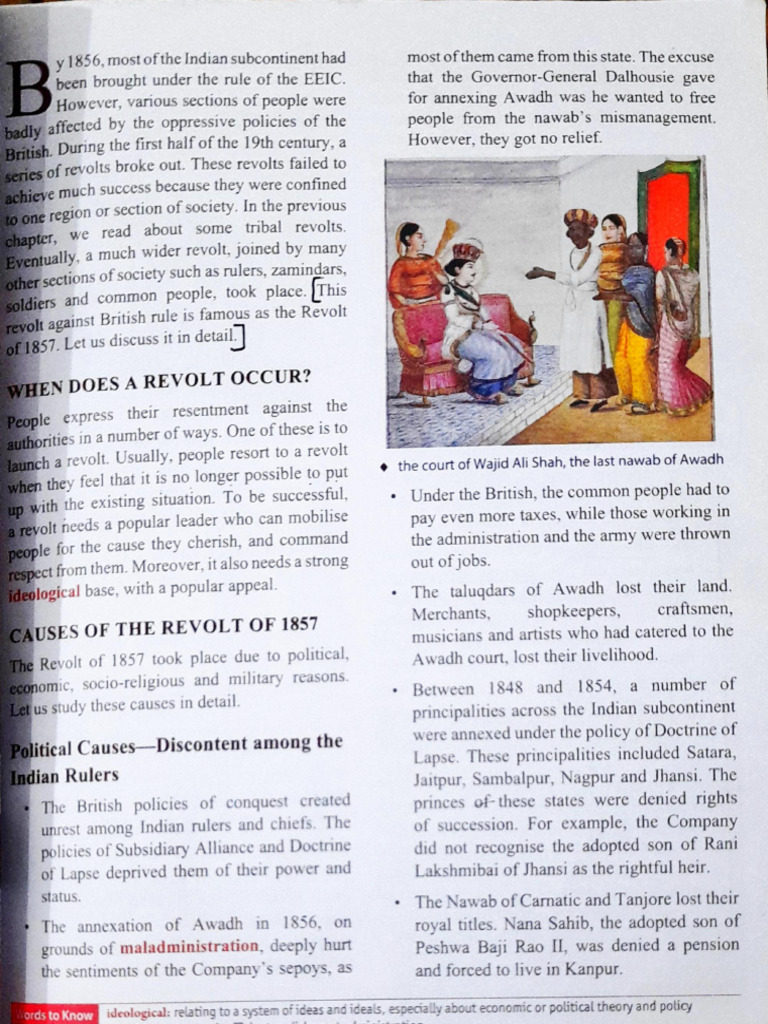 Causes of the 1857 Indian Revolt | PDF | British Raj