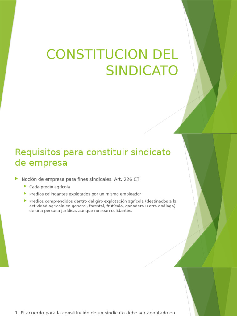 Requisitos para Constituir un Sindicato | PDF | Sindicato | Constitución