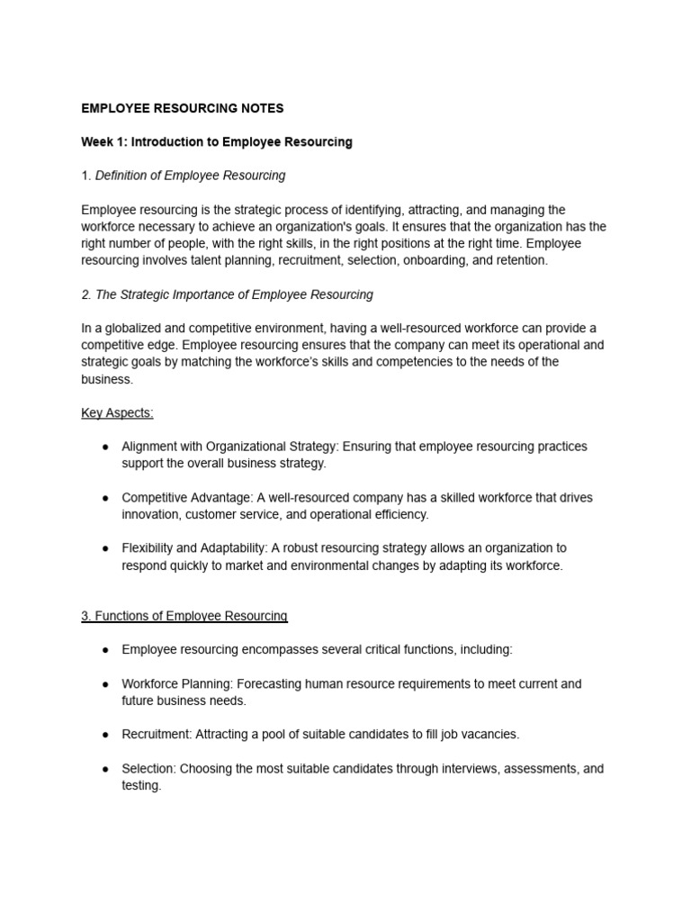 Employee Resourcing Strategies Explained | PDF | Employee Retention ...
