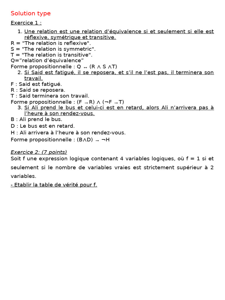 Logique et Formes Normales en Mathématiques | PDF | Algèbre de Boole ...