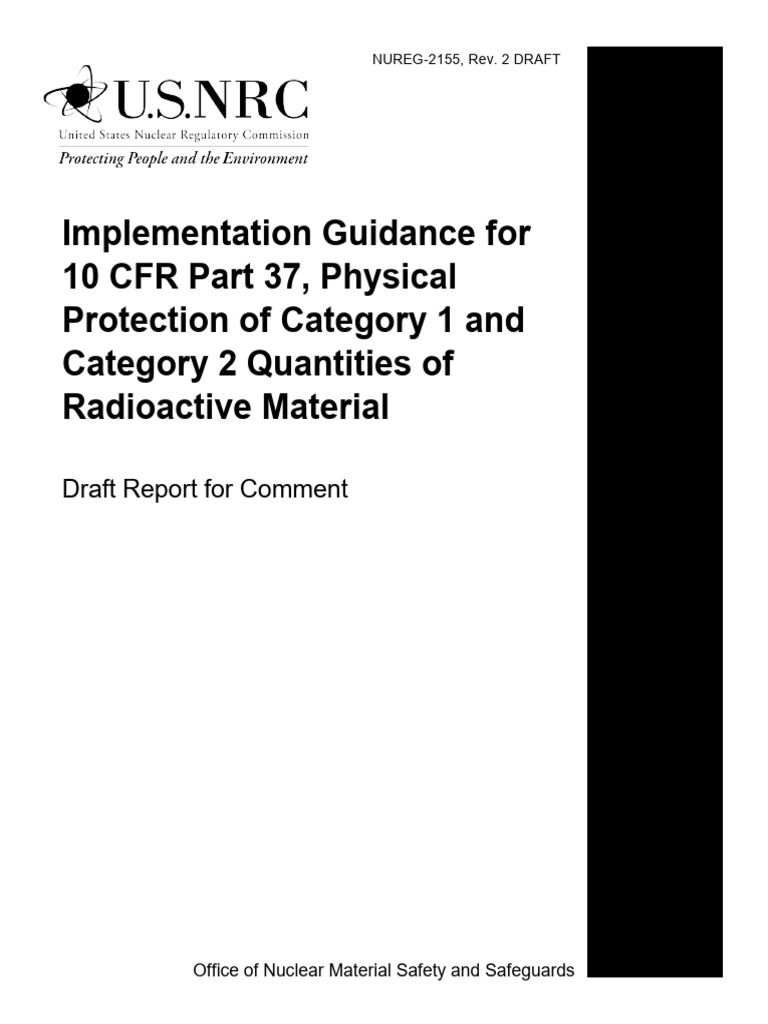 Guidance for 10 CFR Part 37 Compliance | PDF | Nuclear Regulatory ...