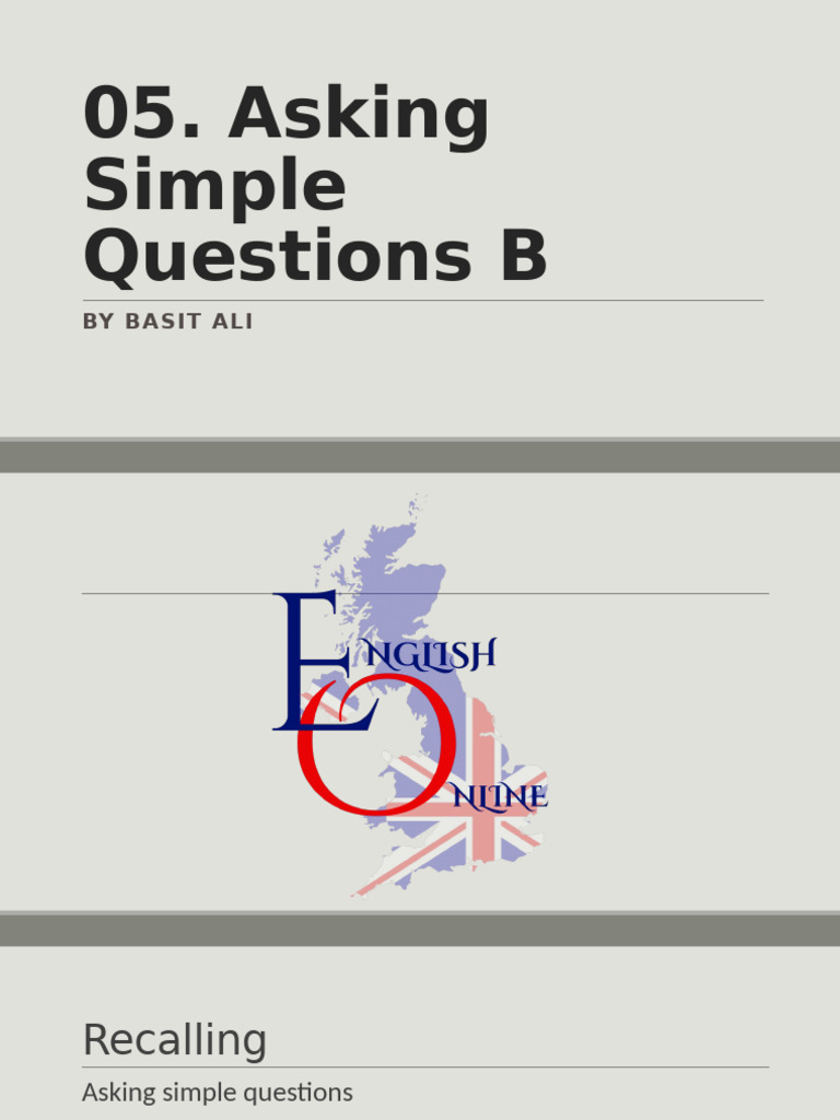 Asking Simple Questions B | PDF