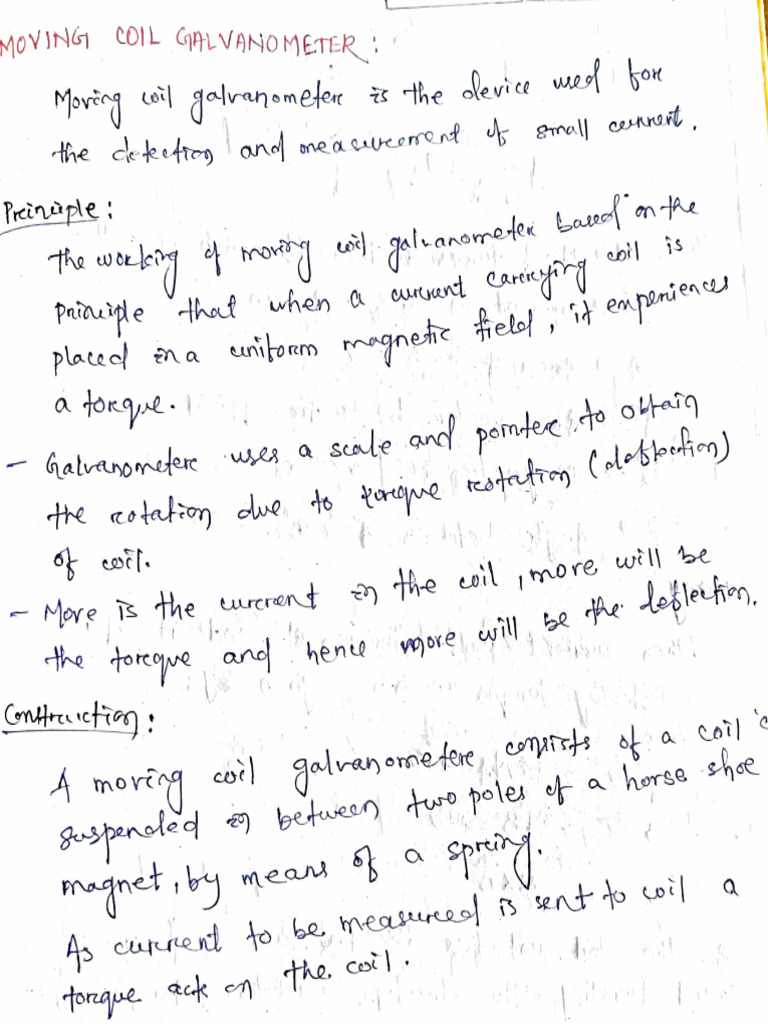 Galvanometer Operation and Principles | PDF | Tools | Electromagnetism