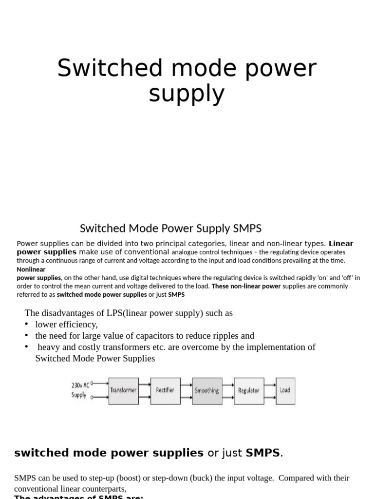 Switched Mode Power Supply | PDF | Power Supply | Manufactured Goods