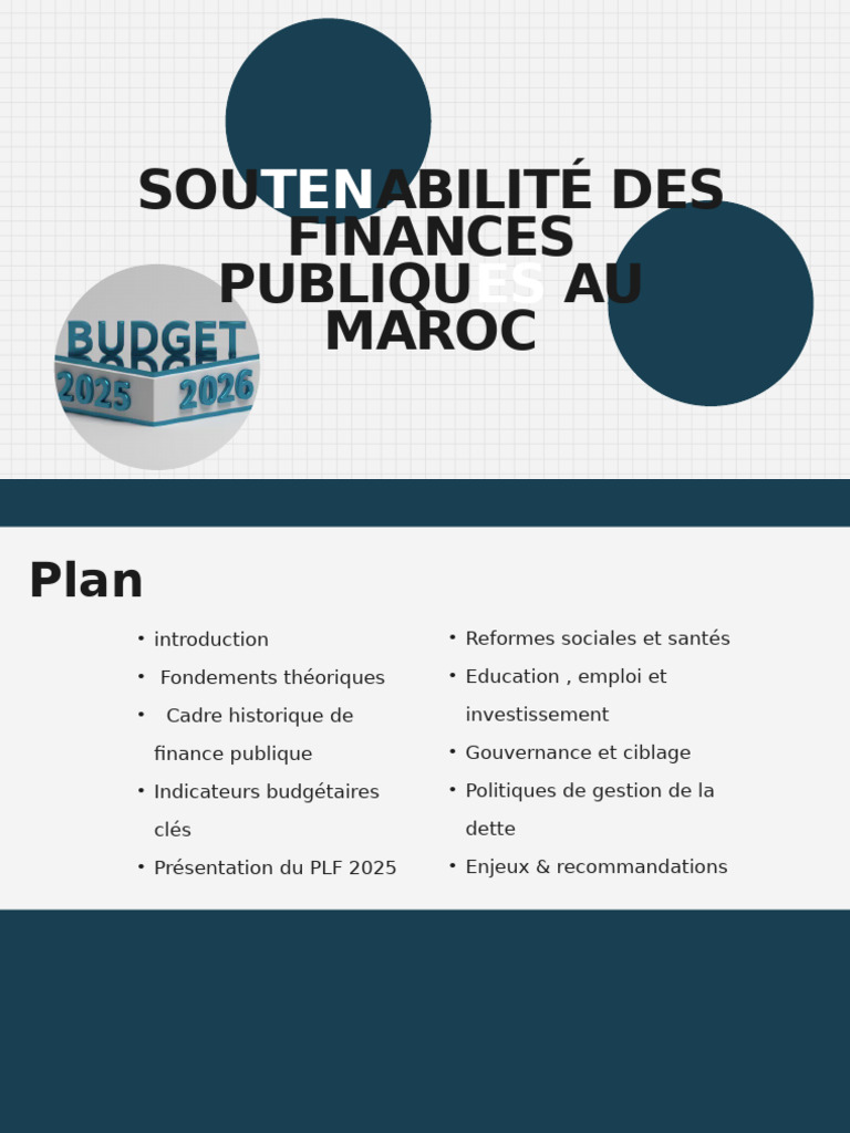 Finances publiques durables au Maroc 2025 | PDF | Dette publique ...