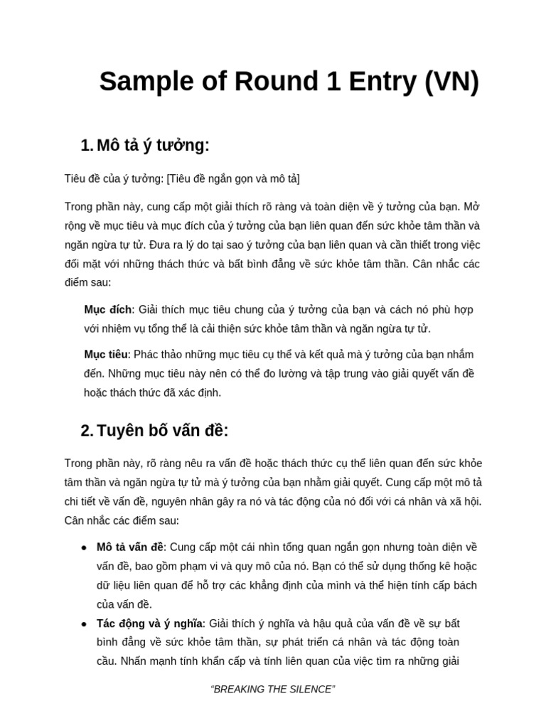 Sample of Round 1 Entry (VN) | PDF