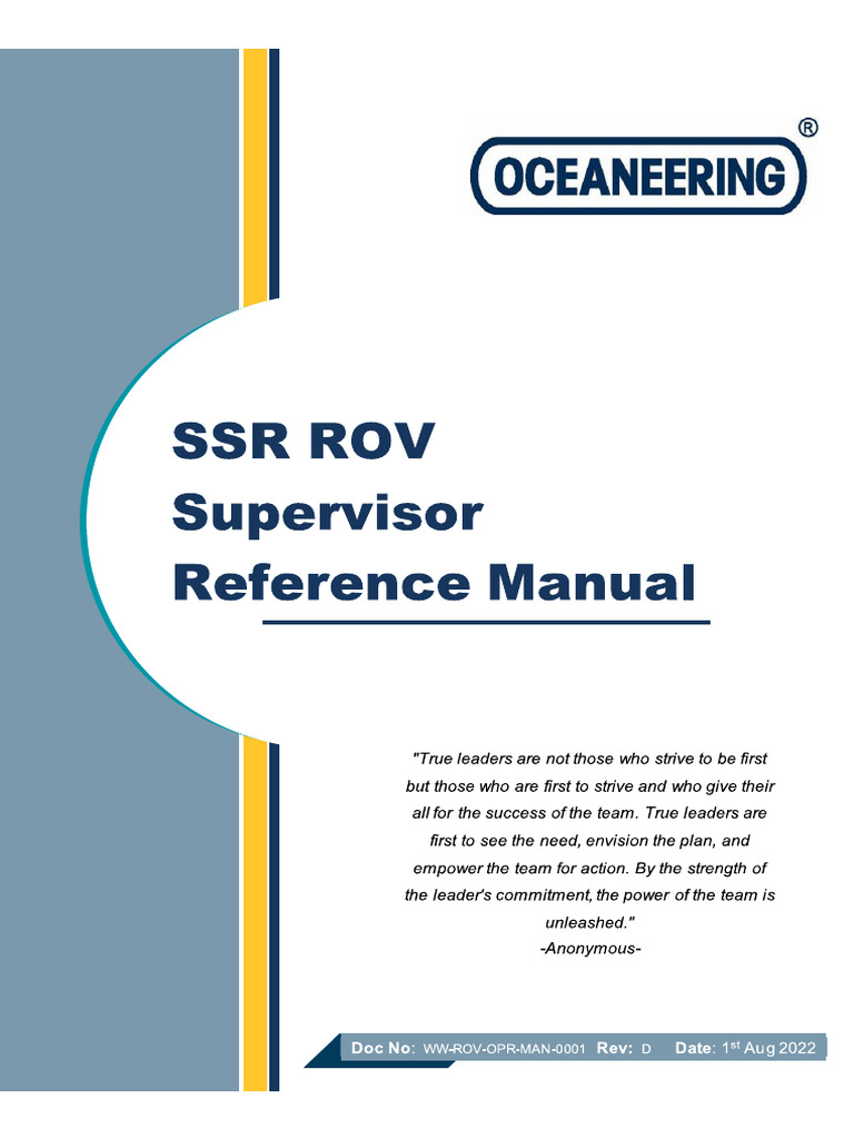 SSR ROV Supervisor Manual | PDF