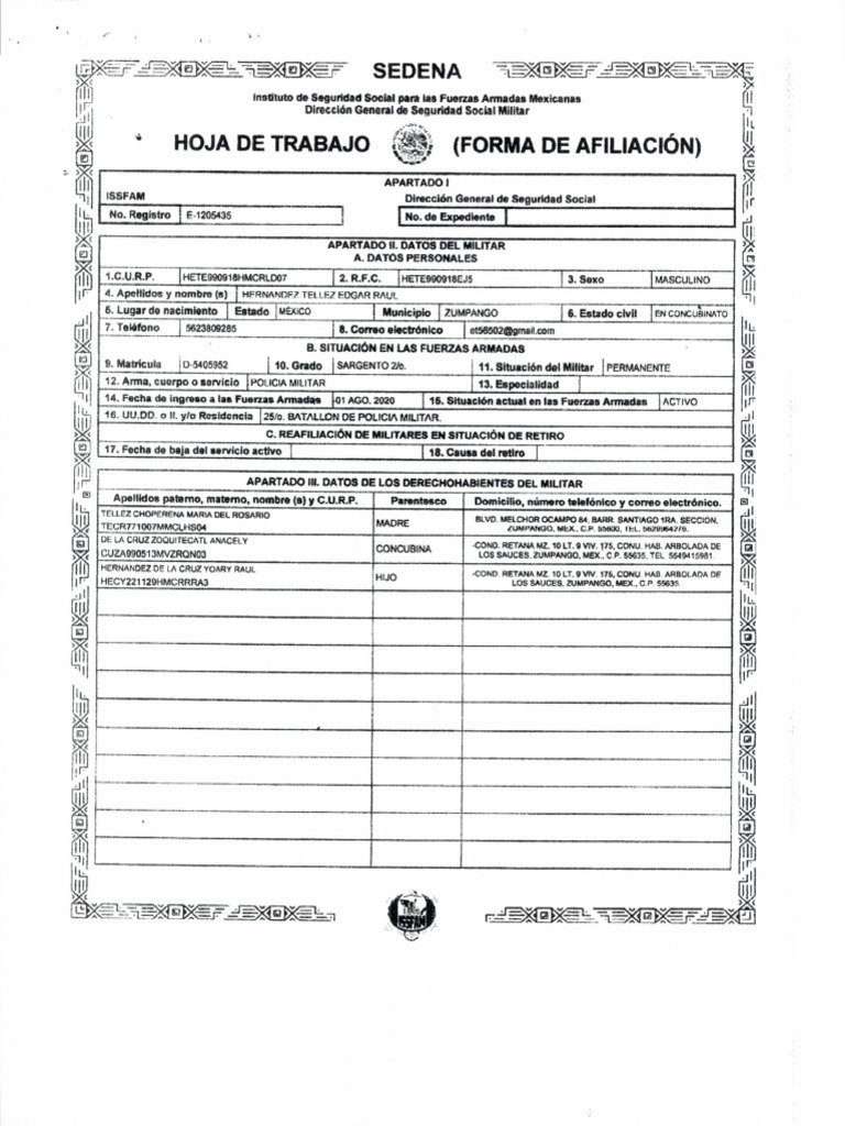 Hoja De Servicio Pdf 