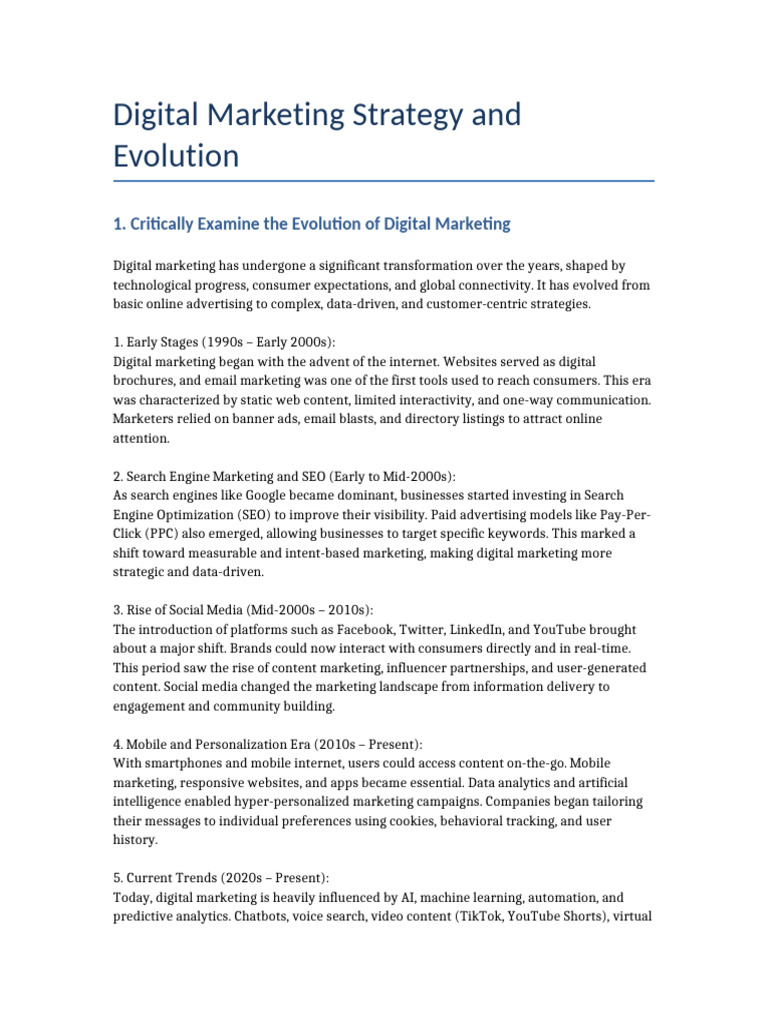 Digital Marketing Strategy Evolution Guide | PDF | Digital Marketing ...