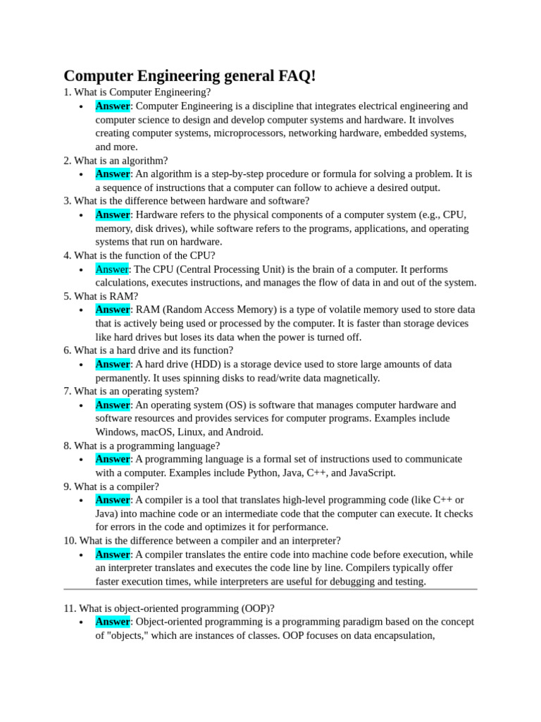 Computer Engineering Concepts | PDF | Computer Data Storage | Computer ...