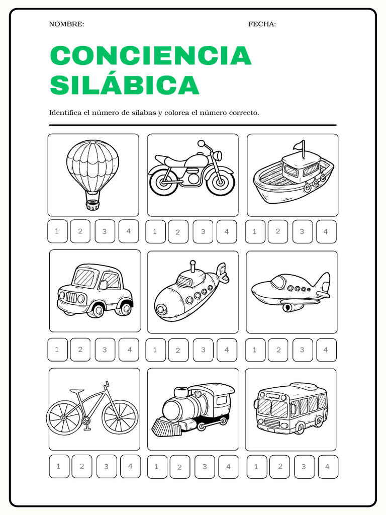 Actividades de Conciencia Silábica | PDF