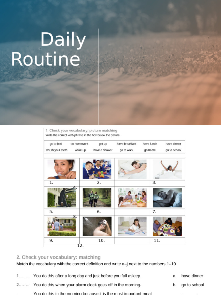3.2 Simple Present Daily Routine Exercise | PDF
