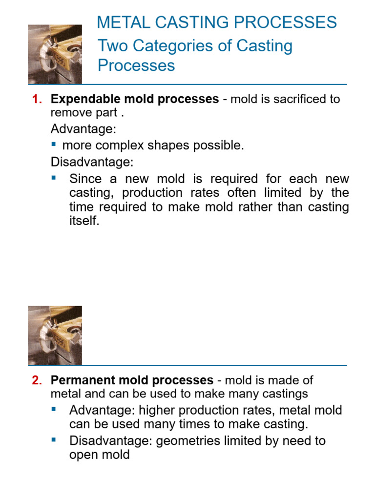 Expendable Casting Processes Overview | PDF | Foundry | Industrial ...