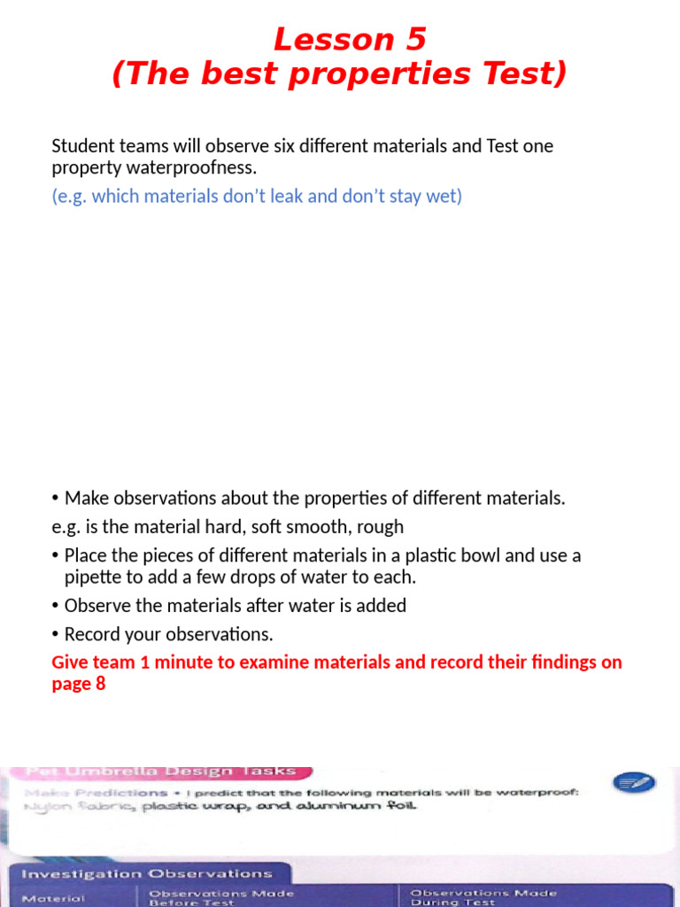 Lesson 5 (The Best Properties Test) | PDF