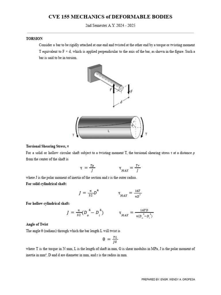 155 Torsion | PDF | Stress (Mechanics) | Classical Mechanics