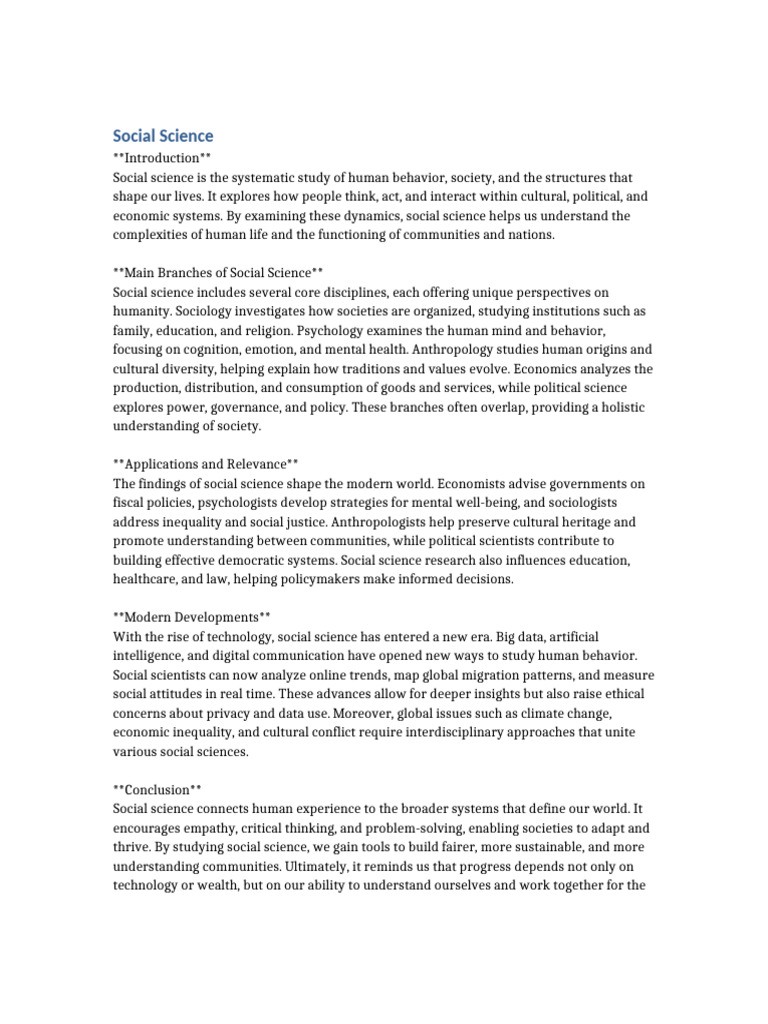 Social Science New | PDF | Social Sciences | Science