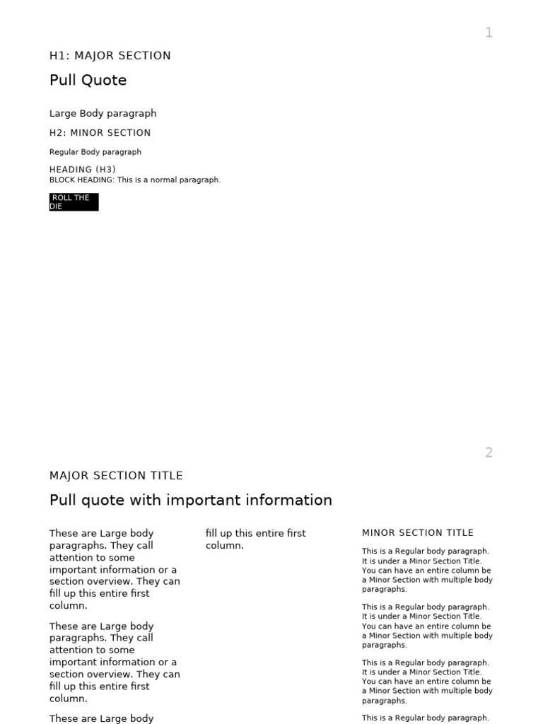 Section vs Paragraph Layout Guide | PDF