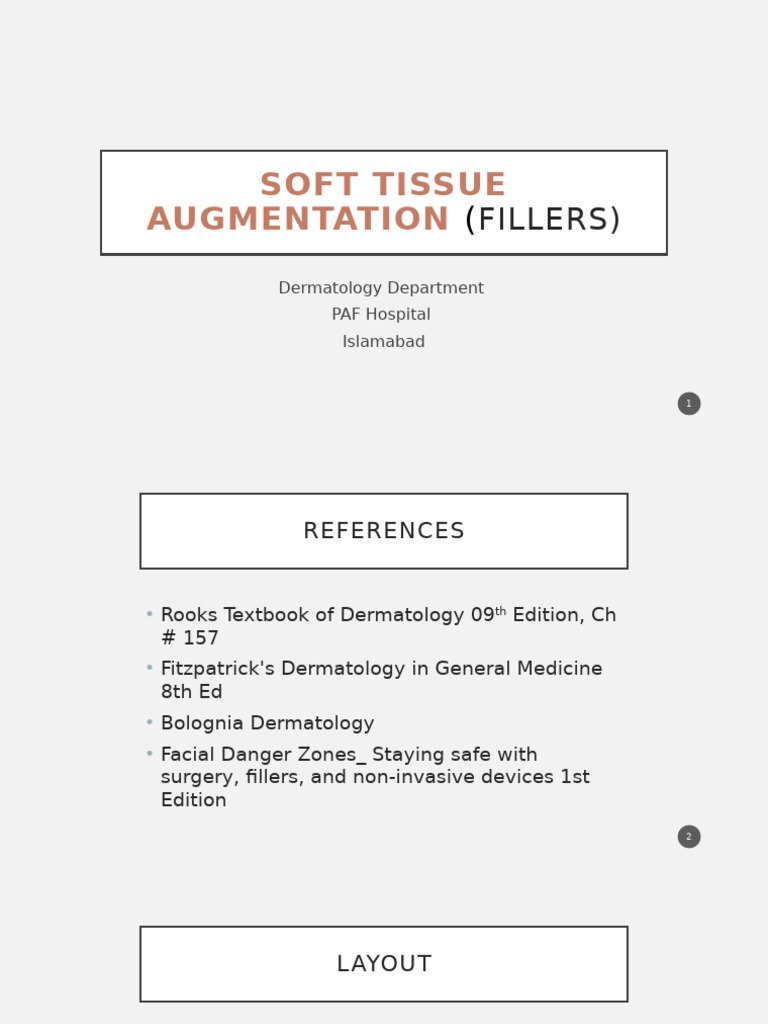 Soft Tissue Augmentation Fillers | PDF | Injection (Medicine) | Wrinkle